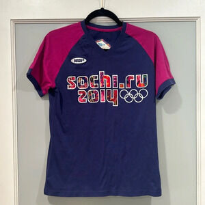 Sochi Russia Bosco Purple Pink 2014 Winter Olympics T Shirt Sz L / M